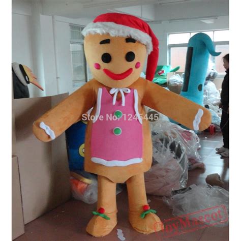 Funny Gingerbread Man Mascot Costume Gingerbread Man Mascot For Adult