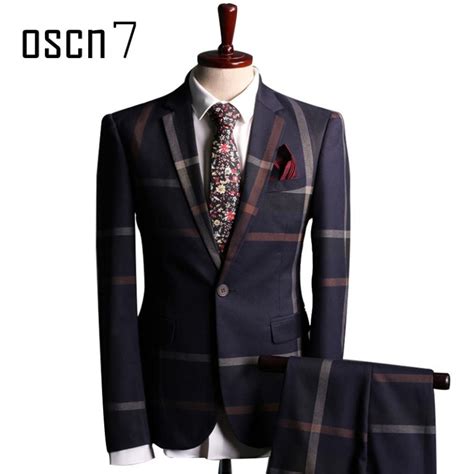 Oscn Pcs Solid Suit Men Slim Fit Business Wedding Suits For Men