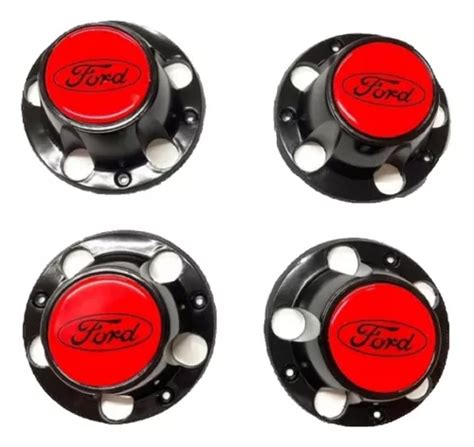 Tapones Centros Rines Ford F F Custom Negro Rojo Meses Sin