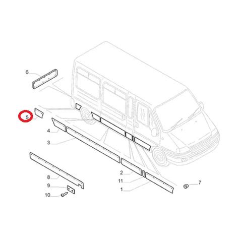 Moldura Lateral Trasera Izquierda Fiat Nueva Ducato Original 33 981