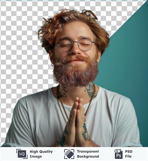 Premium Psd Transparent Background Psd Hopeful Redhead Man With Beard