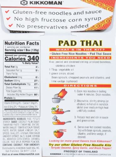 Kikkoman Gluten Free Pad Thai Noodle Kit With Sauce Oz Kroger