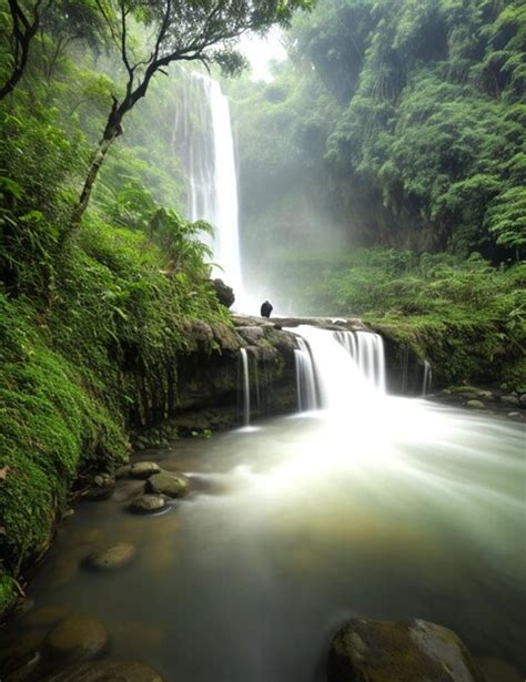 Cascada En El Bosque Tropical Foto Premium