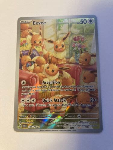 Pokemon TCG Eevee 188 167 S V Twilight Masquerade Holo Illustration