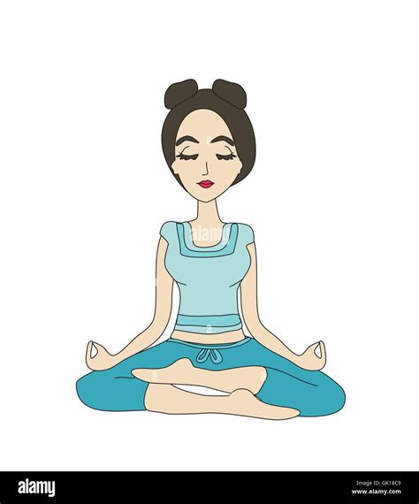 Yoga Girl In Lotus Position Stock Vector Image And Art Alamy