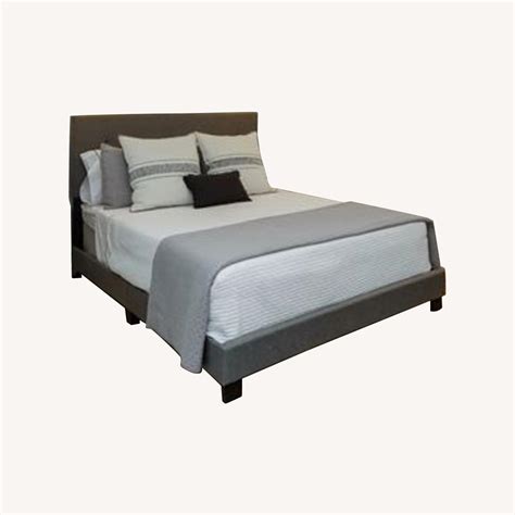 Grey Fabric Tufted Queen Bed - AptDeco