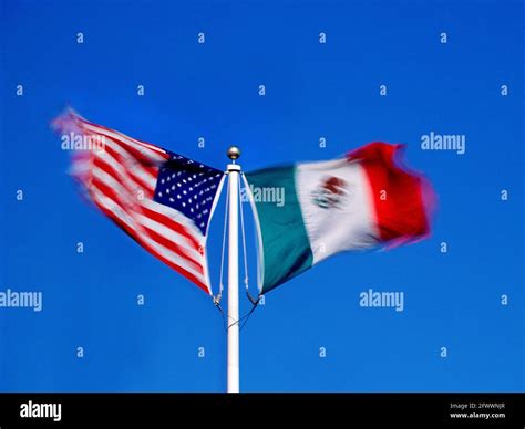 USA and Mexico Flags Stock Photo - Alamy