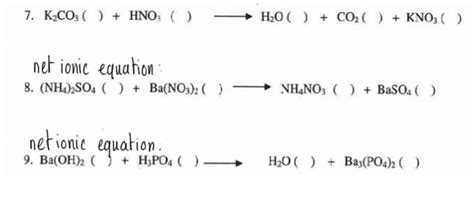 Solved Problem Set 3 Write Balanced Net Ionic Equations