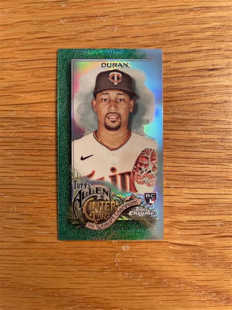 Jhoan Duran Topps Allen Ginter Chrome Green Refractor Twins