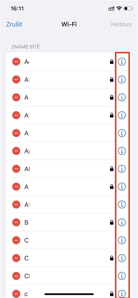 iOS 16 Jak zobrazit seznam všech Wi Fi sítí s hesly Letem světem Applem