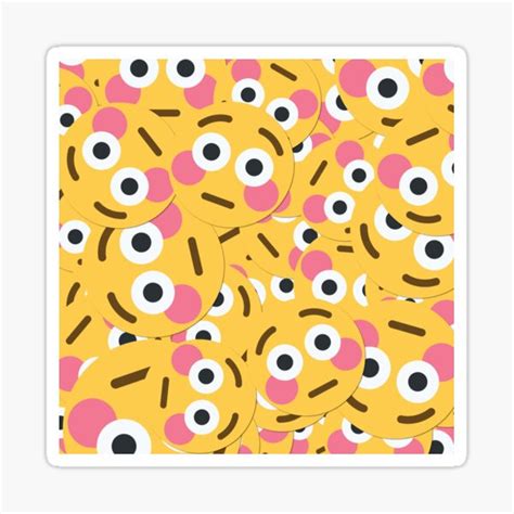 Flushed Face Emoji Stickers | Redbubble