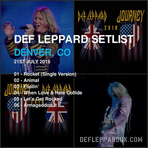 Def Leppard News On Twitter Defleppard Setlist A Show In Denver Co