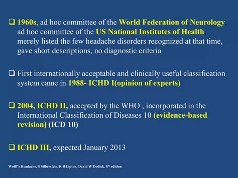 International Classification Of Headache Disorders Changes In Ichd2 PPT