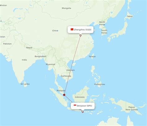 All Flight Routes From Denpasar To Zhengzhou Dps To Cgo Flight Routes