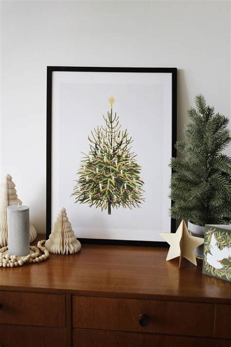 Christmas Tree Wall Art Print Large Format By Annie Dornan Smith Design