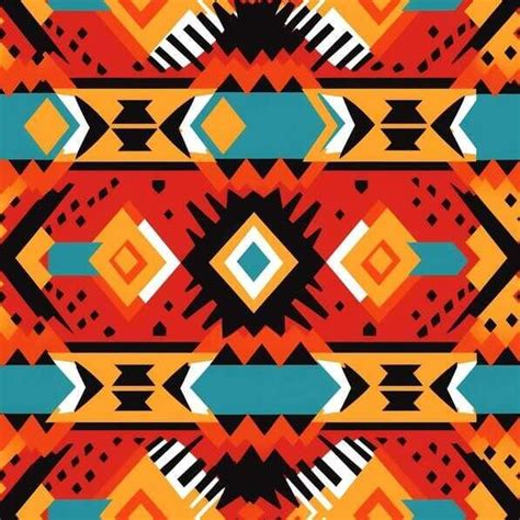 Download Colorful Tribal Pattern with Geometric Shapes Patterns Online - Creative Fabrica