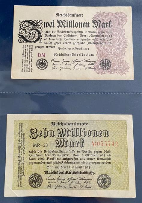 Und Millionen Mark Reichsbanknoten Berlin Vzgl Kaufen Auf