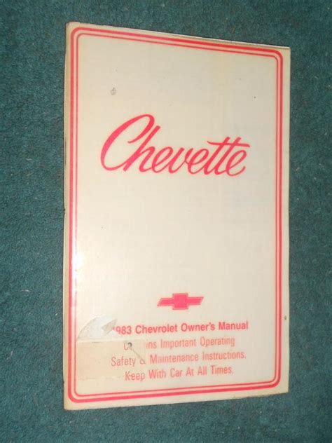 Sell 1983 CHEVROLET CHEVETTE OWNERS MANUAL ORIGINAL GUIDE BOOK In