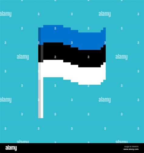 Estonia Pixel Flag Pixelated Banner Estonian Political Bit Icon