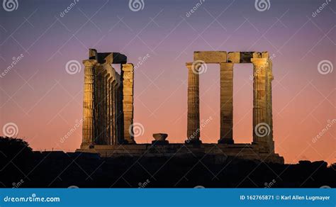 Breathtaking View on the Famous Temple of Poseidon Cape Sounio Stock ...