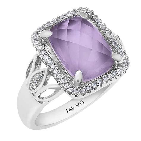 Barry Hyatt Jeweler Amethyst And Diamond Ring In 14k White Gold D 0