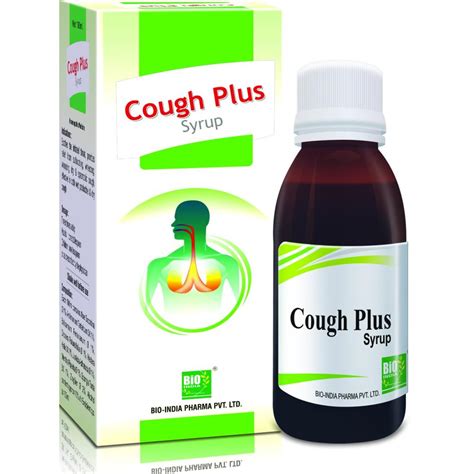 Bio India Cough Plus Syrup (120ml) : Helps in Bronchitis, Wheezing, Dry ...