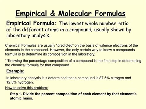 PPT Empirical Molecular Formulas PowerPoint Presentation Free