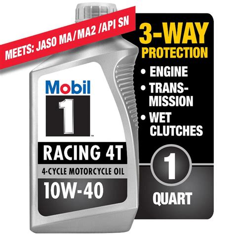 Mobil Racing T Full Synthetic Motorcycle Oil W Qt Walmart