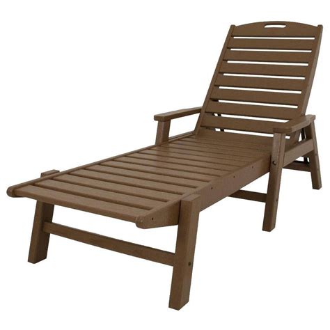 Polywood Nautical Teak Stackable Patio Chaise Lounge Ncc Te The