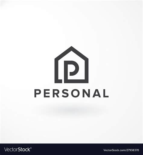 Combination Letter P And Private House Vector Image On Vectorstock