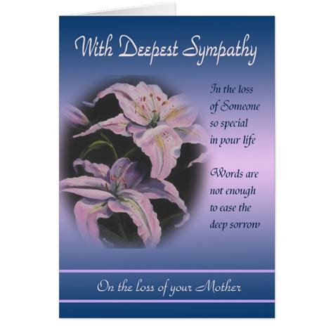 Loss of Mother - With Deepest Sympathy Card | Zazzle