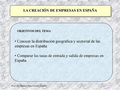 Tema La Creaci N De Empresas En Espa A Ppt Descargar