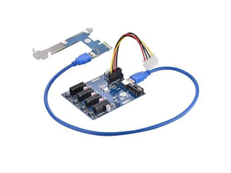 Aneew Pcie 1 To 4 Pci Express 1x Slots Riser Card Mini Itx To External 4 Pci E Slot Adapter Pcie