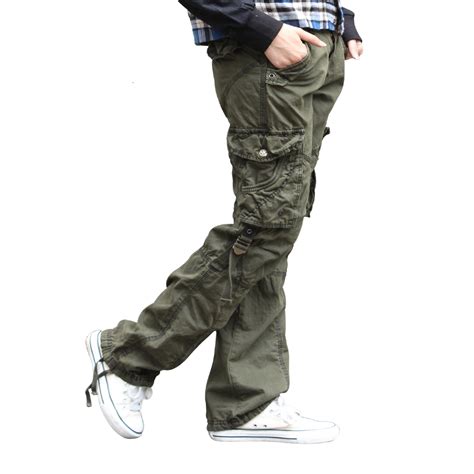 Men Olive 100 Cotton Tactical Pant Camping Hiking Army Cargo Combat