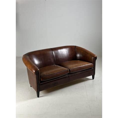 Vintage Brown Leather Sofa | Chairish