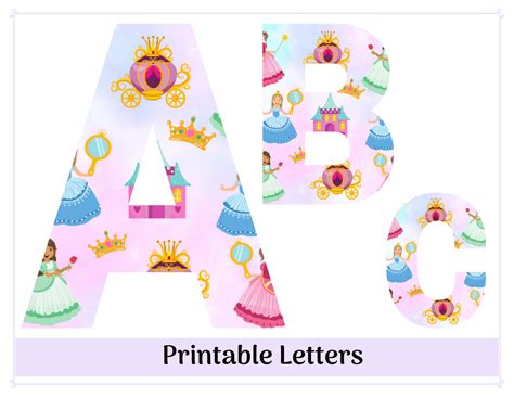 Princess Alphabet Clip Art Letters A Z Printable Resizable Etsy UK