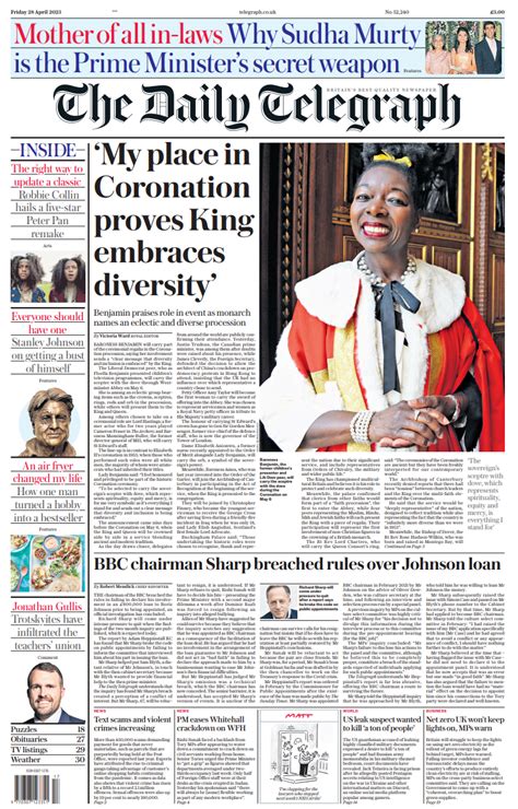 Daily Telegraph Front Page Th Of April Tomorrow S Papers Today