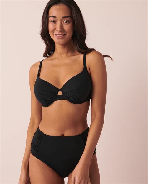 Solid D Cup Full Coverage Bikini Top Black La Vie En Rose