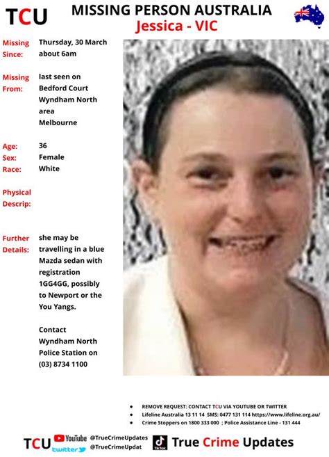 True Crime Updates On Twitter Missing Person Australia Jessica Wyndham North Area