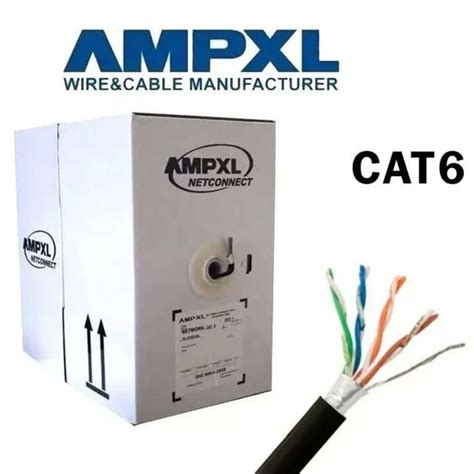 Rollo De Cable Ftp Ampxl Cat Mts Exterior Blindado Negro Tecnit