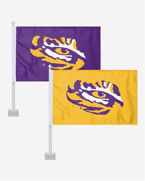 Lsu Tigers 2 Pack Solid Car Flag Foco