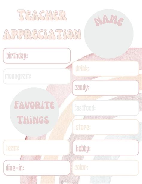 School Staff Appreciation Form - Etsy | Staff appreciation, School ...