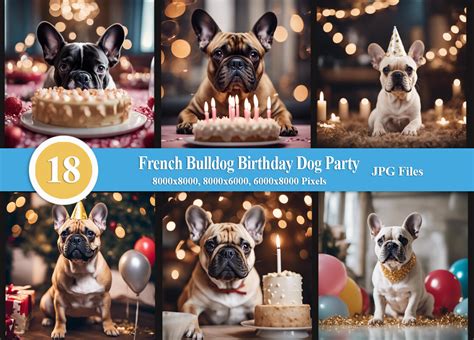 French Bulldog Birthday Party Dog Cake Graphic by Felicitube · Creative ...