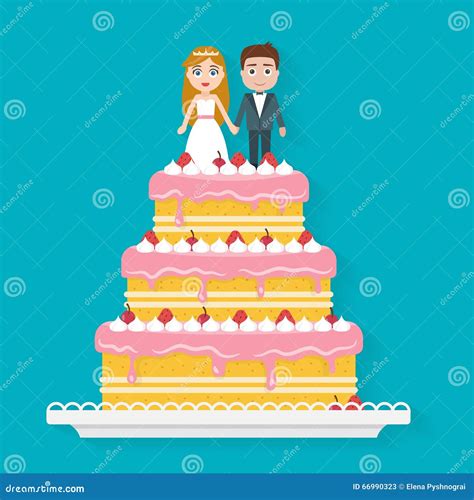 Big Wedding Cake Stock Vector Illustration Of Bakery 66990323