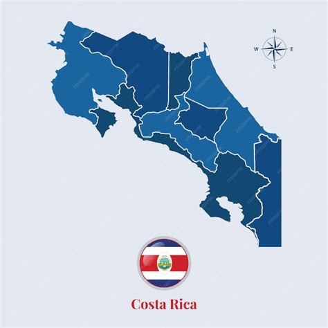 Premium Vector | Costa Rica map and flag Flag map of Costa Rica vector