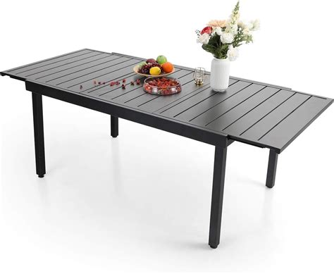 Sophia And William Black Expandable Patio Dining Tables Metal