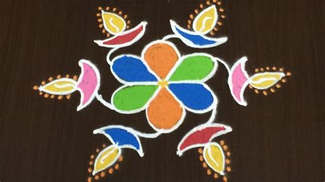 Bright Color Rangoli Kolam Designs Karthikam Masam Latest Puvvula