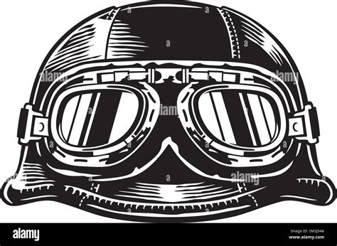 Vintage Motorcycle Helmet Vector