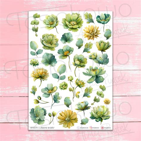 Zielone kwiaty - DO DRUKU - Tosiakowo