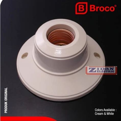 Jual Broco Fitting Plafon Bulat Putih Cream 1212 Fitting Lampu Plafon